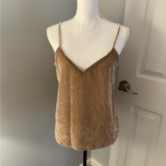 LOFT Champagne Velvet Strappy Cami Small - Picture 2 of 8